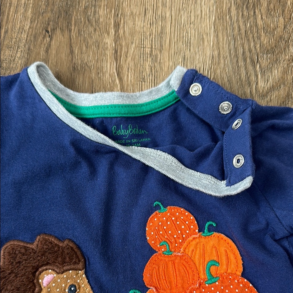 Baby Boden,Blue Kids Shirt with Hedgehog Design - Picture 7 of 9